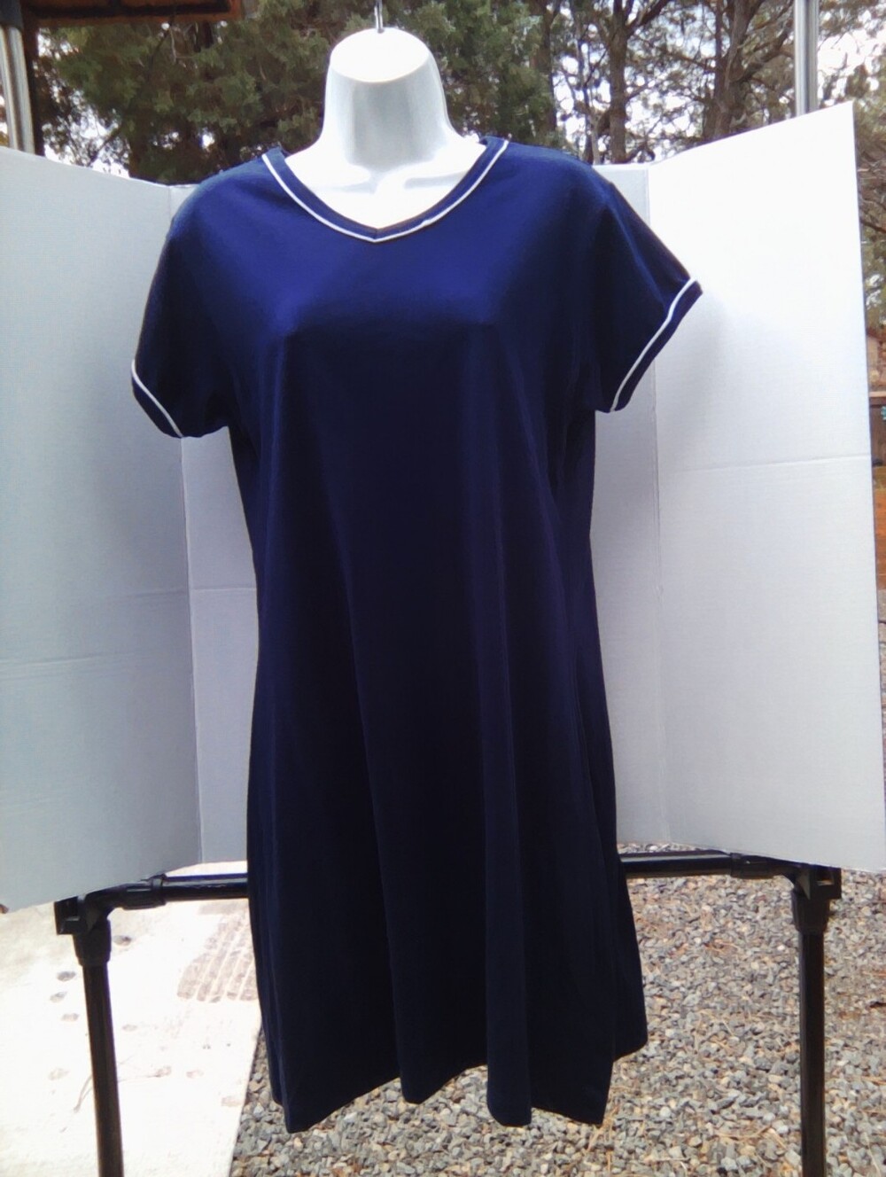 Basic Editions Navy Mini Dress with White Trim
